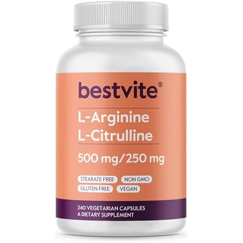 L-Arginine L-Citrulline 500mg / 250mg Vegan (240 Vegetarian Capsules) Cover