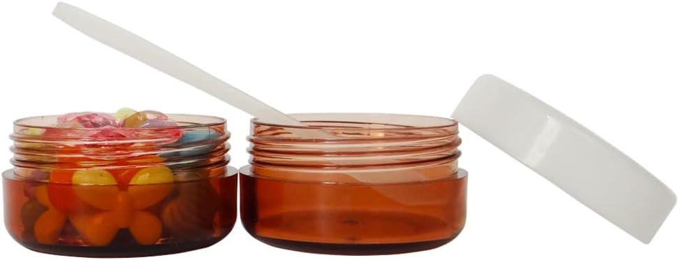 30 pack 10 gram 10g Round Plastic Cosmetic Jars With White Lids image 5