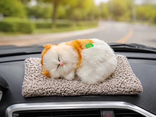 Image of Sleeping Cat Soft Toy, Light Orange, Medium