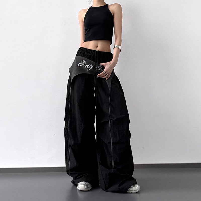 Women's Cargo Pants Vintage Joggers - 90s Y2K Streetwear Baggy Trousers Camo Utility Joggers Wide Leg Hip Hop Pants4