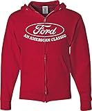 Buy Cool Shirts Ford American Classic Full Zip Hoodie, Red XL