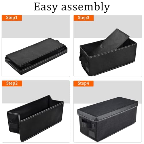 CD Storage Boxes - 2 Pack CD Storage Case - 14.2" x 6.3" x 5.5", Holds 34 CD Cases, Desktop or Closet CD Case Holder, Can Also Store Toys | Papers | Cards | Socks