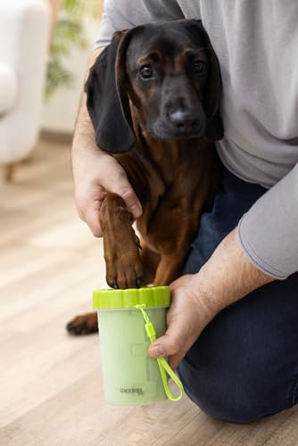 Kerbl Pet Pfotenreiniger, grün, 11 cm, Ø9 cm, Hundepfoten Reiniger, Katzenpfoten Reiniger, Kunststoff, Hunde, Katzen