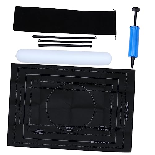 KESYOO Jigsaw Blanket Black Felt Mat for Up to Portable Puzzle Storage with Inflatable Tube for Easy Rolling and Sorting for Puzzle Enthusiasts