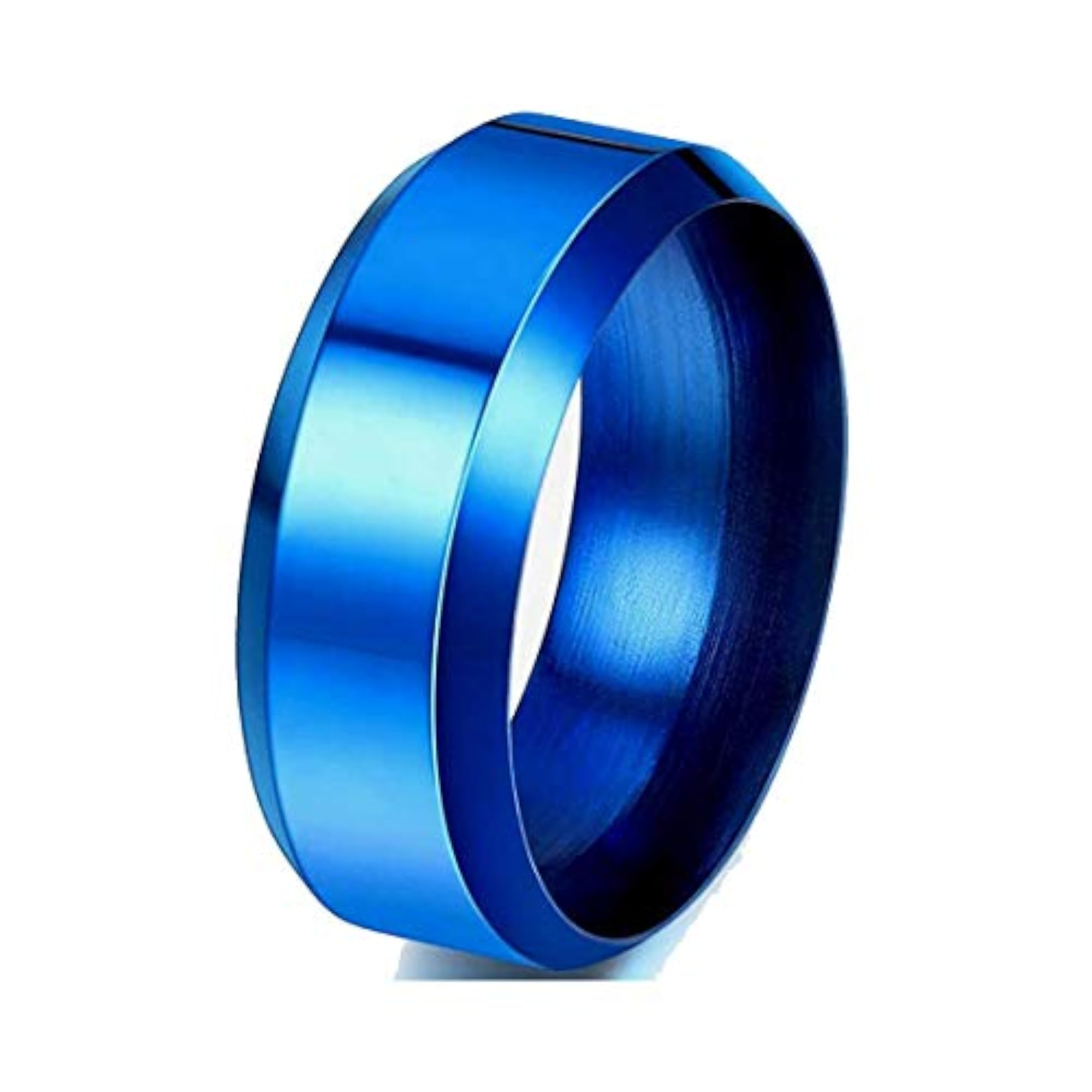 Men's Solid Blue Metal US9 Ring, Stylish