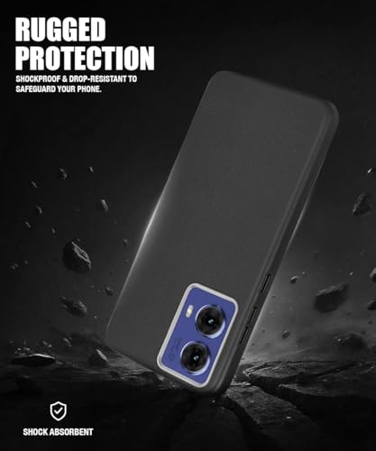 Image of WOW IMAGINE Back Cover for Motorola Moto G85 5G | Ultra Slim Flexible Non-Slip Grip | Inner Fabric | Metal Camera Ring & Lightweight Soft Silicone Mobile Case - Black