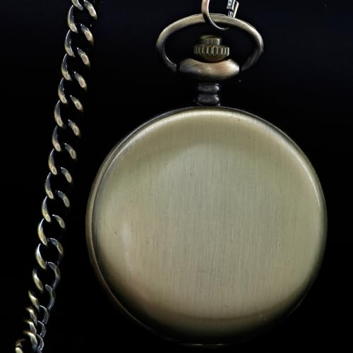 Image of Smooth Pocket Watch Alloy Steel Quartz Roman /Arabic Numerals with 37cm Chain for Father's Day Xmas Best Gifts