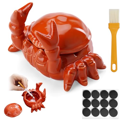 FuxFuis Aschenbecher mit Reinigungsbürste und 12 Antirutschmatte...