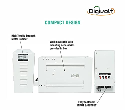Image of Digivolt D690VM 5KVA 90V-300V 4000W Heavy Duty Mainline Voltage Stabilizer for Home, Load 20 Amps (White)