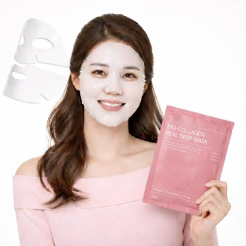 Image of Bio-Collagen Real Deep Face Mask Night Mask - Hydrating Overnight Hydrogel Korean Glass Skin Face Mask for Deep Hydration, Wrapping Peel-Off Facial Mask, Moisturizing Skin Care, 34ml (Pack of 1)