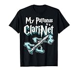 ¡Diseño divertido y perfecto de Clarinete y amante de la magia para todos los que tocan el clarinete y saben que los clarinetes son mágicos! Cuenta con un elegante clarinete mágico y dice "Mi Patronus es un clarinete".