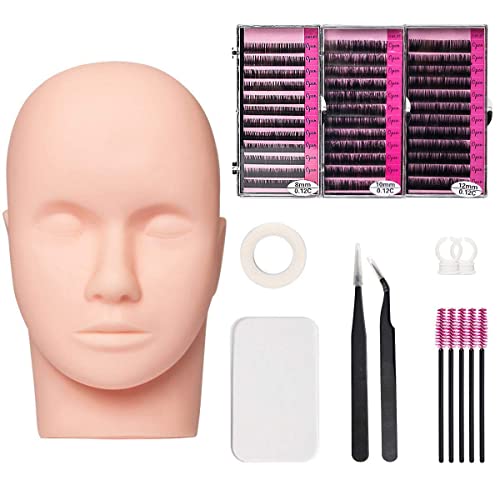 Training Mannequin Head Model False Eyelashes Extension Practice Exercise Kit Tool for Makeup Eye Eyelash Graft (#1)