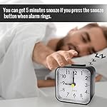 Small Analog Travel Alarm Clock, Battery Operated Desk Table Shelf Clock for Kids, Quieter Bedside Alarm Clocks for Bedrooms Bathroom Living Room Kitchen, Black - Image 5