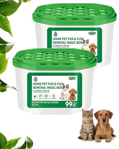 Home Pet Fur & Odor Removal Magic Box, 360° All-Round Airborne Hair Collector, Full-Angle Floating Fur & Dander Trap, Powerful All-Direction Pet Hair Removal and Deodorization (2 PCS)