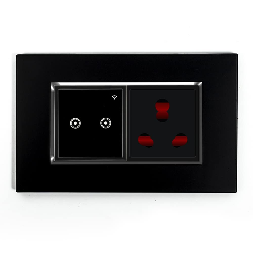 L&G 4 Modular Smart Switch Board, 1 Smart Switch Control, 16Amp Smart Socket (Size 4 Module- 146mmx90mmx45mm) (Black)-picture-29