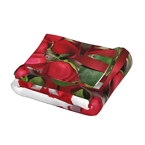 Couverture flanelle rose rouge en microfibre douce pour lit et canapé - 5