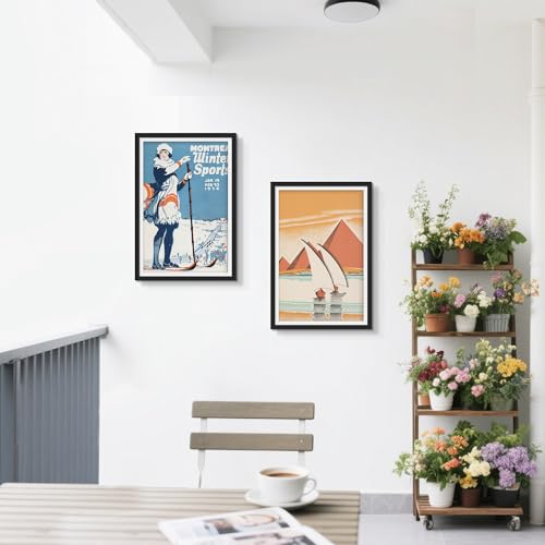 Picrit 12x18 Picture Frame 3 Pack, Black Poster Frame, Display Poster 11 x 17 with Mat or 12 x 18 without Mat for Horizontal or Vertical Wall Mounting