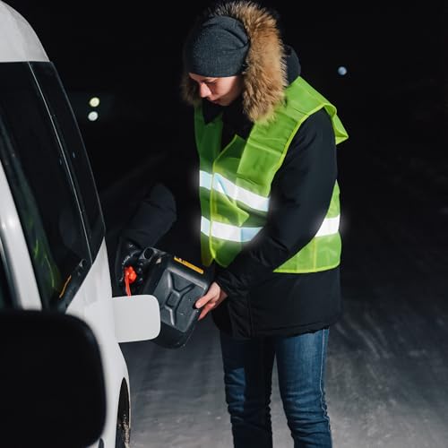 Starvortex Warnwesten Auto 5er, Klettstreifen Leuchtweste Warnweste Erwachsene, Strapazierfähig Sicherheitsweste Auto Damen Herren Kinder, Leicht warnweste Gelb, Atmungsaktiv Große Fahrrad Zubehör