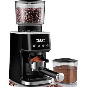 Zulay Kitchen Adjustable Burr Coffee Grinder – Quiet Espresso Grinder – Precise Electric Coffee Maker for Kitchen – Commercial Automatic Conical Coffee Bean Grinder – Durable Stainless Steel Motor