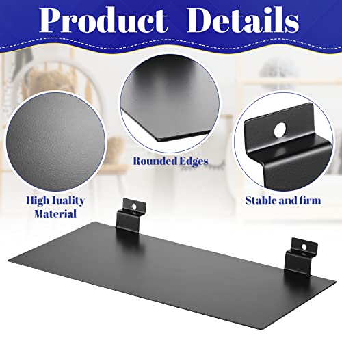 Leifide Black Metal Slatwall Shelves 12 X 6 Inch Flat Display Shelves Hanging Slatwall Accessories For Slat Wall Bedroom Office Home Gaming Room Retail Boutiques Supplies (10 Pcs) #TOP3