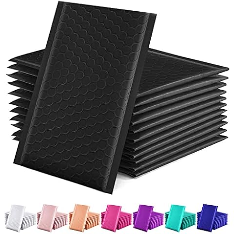 GSSUSA Black Bubble Mailers, 4x8" Inches, 50 Pack Cover