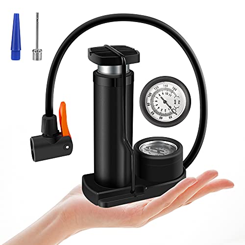 GALPADA Boden Fußpumpe Mit Manometer - Für Fahrräder, Motorräder & Bälle 17,5cm