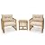 Tangkula 3 Pieces Acacia Wood Patio Furniture Set, PE Wicker Bistro Set with Cushioned Chairs and Coffee Table, Outdoor Conversation Set for Porch, Deck, Balcony, Backyard (Beige)