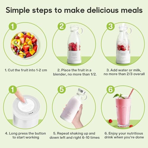 GaxQuly-USB-Rechargeable-Mini-Juicer-Blender-Portable-Blender-Electric-Juicer-Bottle-Blender-Grinder-Mixer-Personal-Size-Blender-for-Juices-Shakes-and-Smoothies