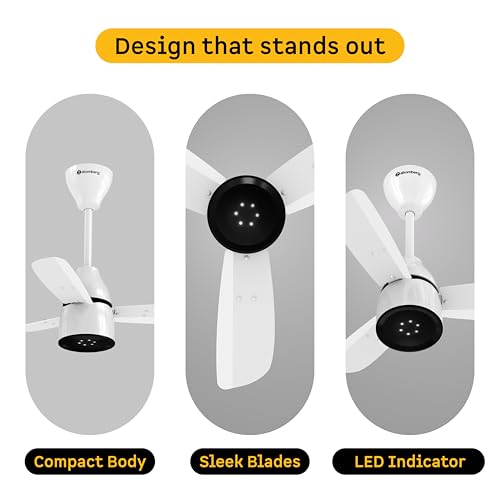 Image of atomberg Renesa Enzel 600mm BLDC Ceiling Fan with Remote | BEE 5 star | High Air Delivery | LED Speed Indicator | Low Noise | Sleek Design | Power Saving | 3 Year Warranty | Gloss White