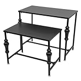 GMSLuu Industrial Retail Display Tables, Set of 2 Standing Clothing Shoes Display Rack Boutique Display Table Storage Shelves for Retail Store, Hotel, office. (Black)