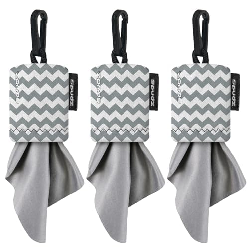 Microfiber Cloth Screen Cleaner Premium Ultra Soft - Multi-Purpose 6x6 Gray Chevron 3-Pack SPUDZ for Glasses, Camera Lens, Electronics, Phone, TV, Tablet