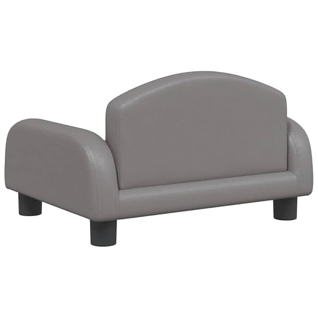Foto 6 de 6 de vidaXL Cama para Perros de Cuero sintético Gris 50x40x30 cm