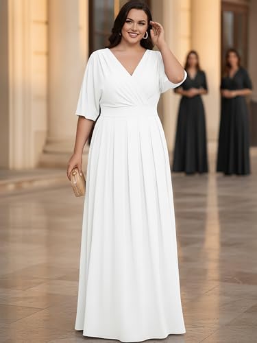 Image of KOH KOH Womens Long Pleated Flowy Modest Evening Wedding Guest Maxi Dress