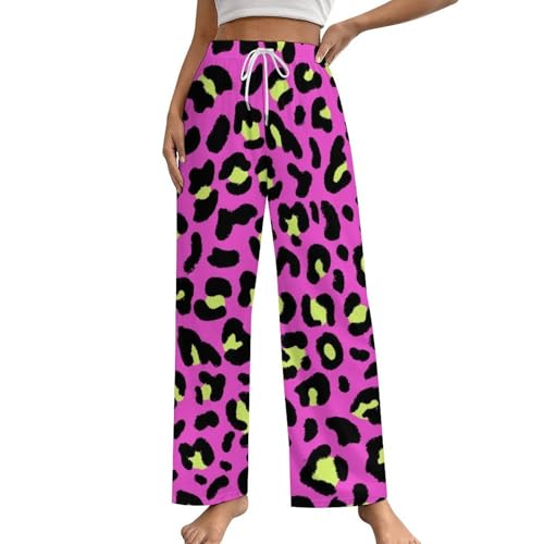 Pantalon de nuit léopard violet vêtement de détente pour vos soirées