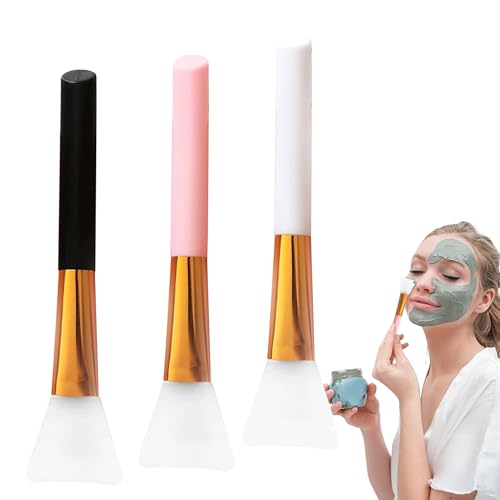 3Pcs Premium Silicone Face & Body Mask Brush Applicator (Pink White Black)