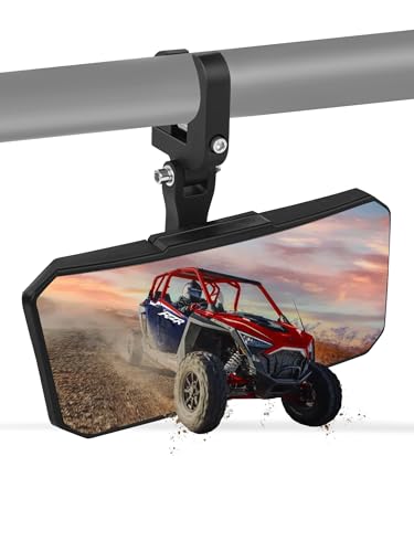 Image of ZIDIYORUO UTV Rearview Mirror, 4.2 inchx11 inch Large Clear View SXS Center Mirror | Tool Free Adjustable Convex Mirror With Aluminum Clamp Compatible with Polaris RZR Can-Am X3 Kawasaki KRX Mule Pioneer CFMOTO