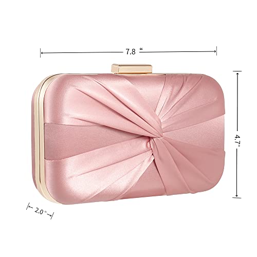 Image of Pleated Satin Clutch Purse For Women Wedding Bridal Clutch Bag Prom Party Clutch