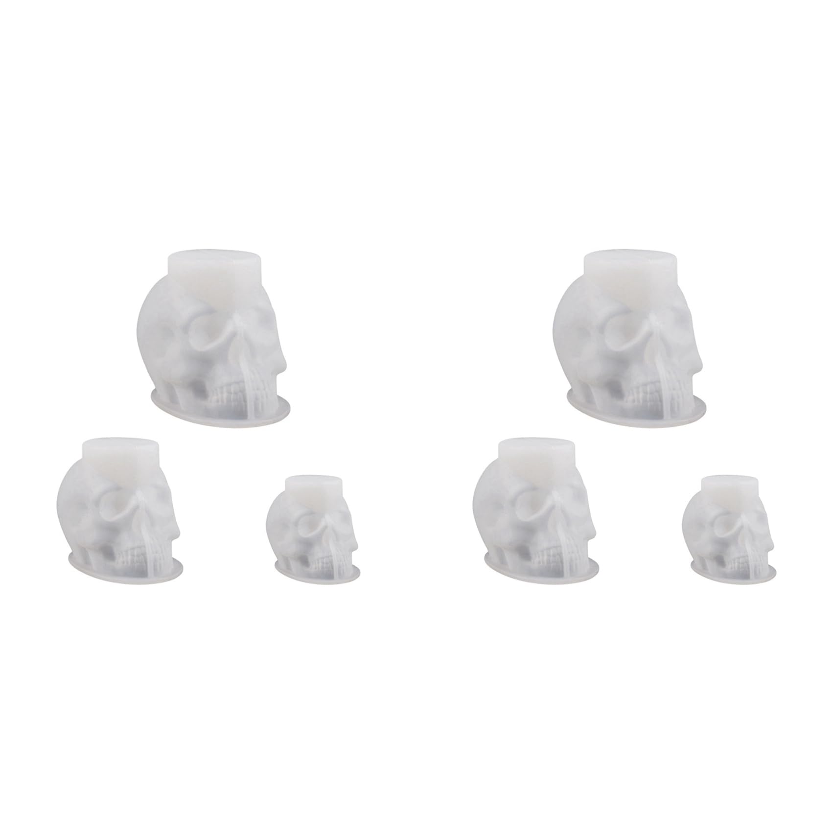 Hndhbfgrt Skull Resin Mold,6Pcs 3D Skull Silicone Mold for Resin Skull Candle Mold Handmade Candle Making Mould DIY Craft Mold