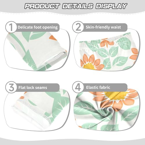 Blossom Floral Girls Leggings Ultra Soft Compression Yoga Gym Pants for Kids 4-10T3