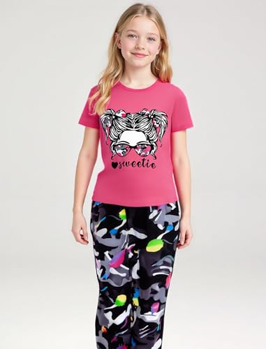 Image of Girl Clothes Cute Cool Girl Tops Splicing Pants 2 Piece Girls Summer Outfits 6-14 Years