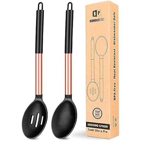 Paquete de 2 Cucharón de Silicona, Cucharas Solidas, Utensilios de Cocina Cover