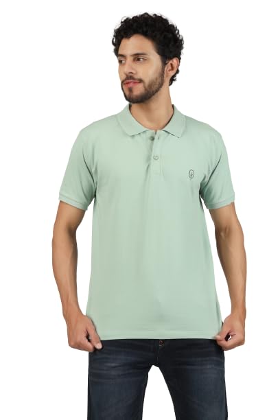 Image of Men's Regular Fit Polo Collar Half Sleeve T-Shirt Cotton Blend Polo T-Shirt Comfortable Lightweight Plain T-Shirt