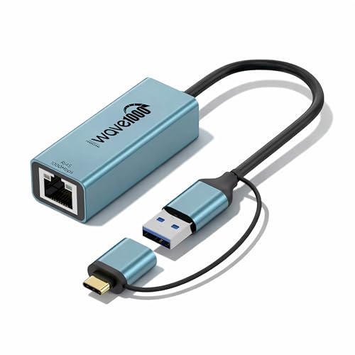Image of iVOOMi Wave 1000 Aluminium Type-C /USB to Rj45 Ethernet Adapter, 10 /1000 MBPS Network LAN Speed, for Laptop, Gaming Console and MacBook, Plug & Play Fully Metal Body 1 Year Warranty - Newly Launch