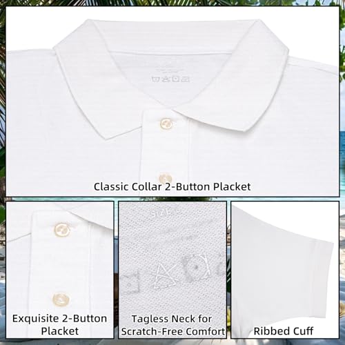 Polo para hombre de algodón orgánico corte clásico manga corta con elasticidad para golf miniatura 4