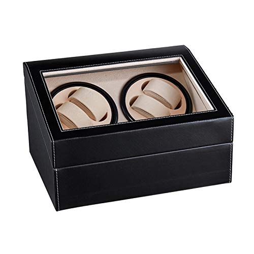 Uhrenbeweger mit Spinner-Aufzug, 4 + 6 hochwertige automatische Uhrenbeweger-Box, PU-Leder, Uhren-Aufbewahrung, Schmuck-Display-Halter, ultra-leise, mechanische Uhrenmotor-Shaker-Box, leise und gut