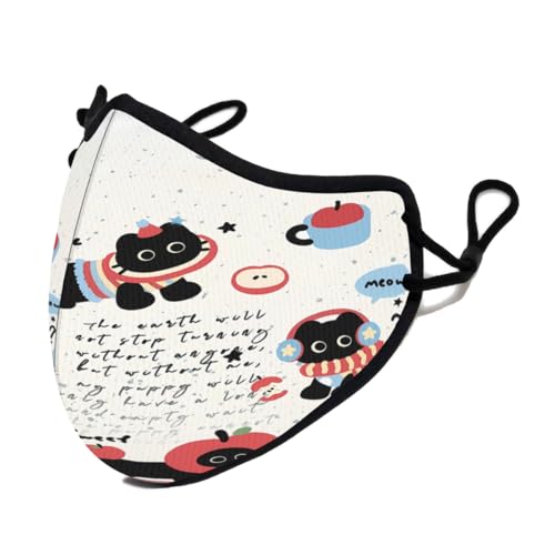 可愛い 猫 立体 スポーツ カラーマスク 超快適 布マスク 伸縮性 通気性 軽量 耳ひも調整可能 呼吸しやすい 洗える 繰り返し使え 小顔効果 防塵 UVカット おしゃれ 通勤 通学 男女兼用 S-M 1枚入り