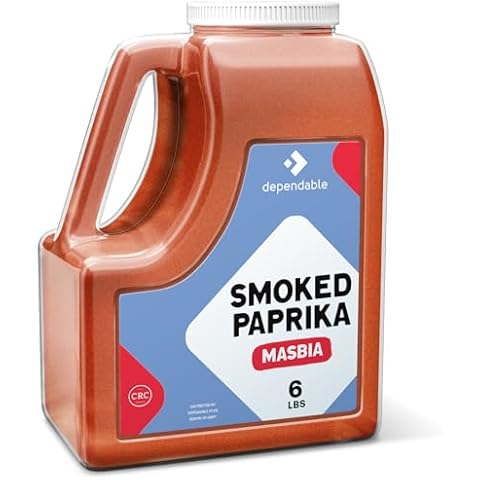 Dependable Food Smoked Sweet Paprika -6 Lb. Jar - Spanish, Bulk, Kosher Paprika Seasoning for Chefs & Culinary Enthusiasts - Natural, Non-GMO - Adds Smoky & Sweet Flavor to Grilled Meats, Paella, Roasted Vegetables, Stews & More - Allergen Free Cover