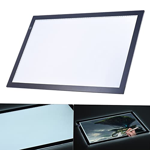 A2 LED Light Box Drawing Tracing Tracer Copy Board Table Pad Panel Copyboard with Memory Function Stepless Brightness Control for Artist Animation Tattoo Sketching Architecture Calligraphy Stenciling