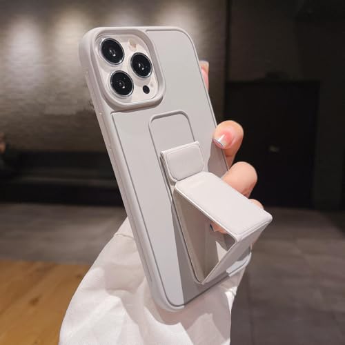 Protection de téléphone en cuir gris avec dragonne et support iPhone 7 Plus