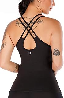 RUNNING GIRL Yoga Tank Tops for Women Built in Shelf Bra B/C Cups